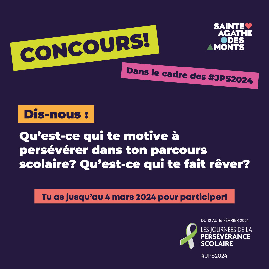 Un concours pour la persévérance scolaire à Sainte-Agathe-des-Monts