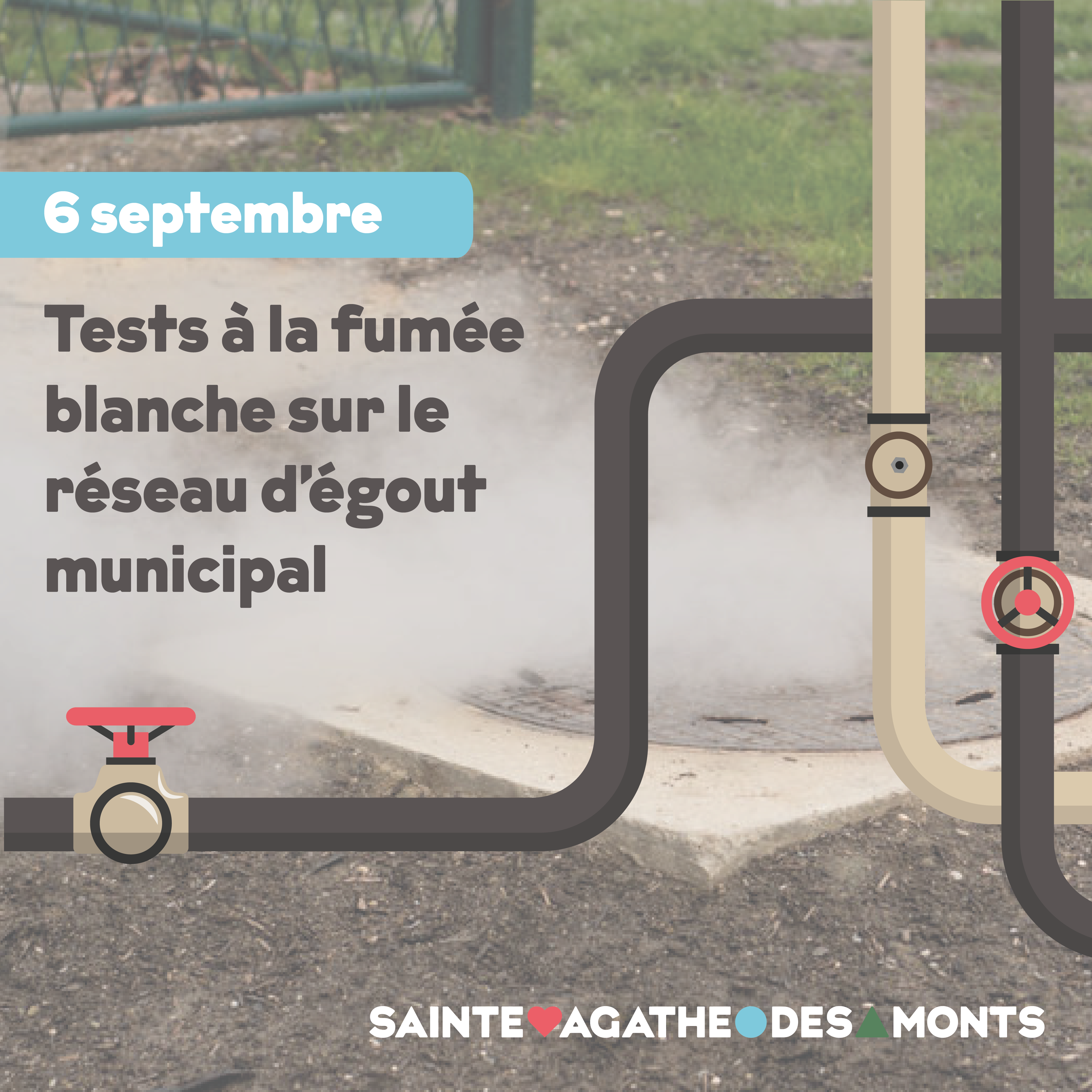 Une seconde phase de tests à la fumée sur le réseau d’égout municipal le 6 septembre