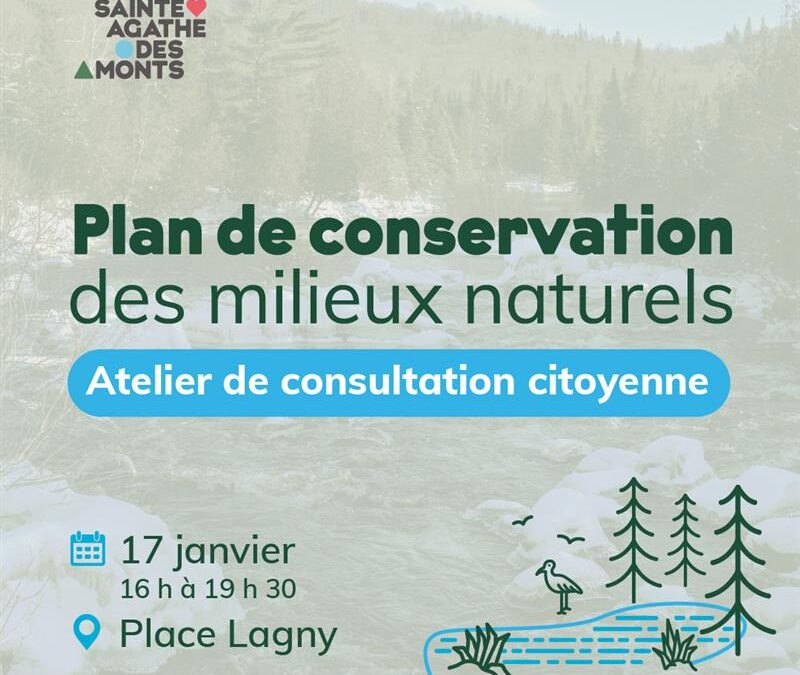 Atelier de consultation citoyenne | Plan de conservation des milieux naturels