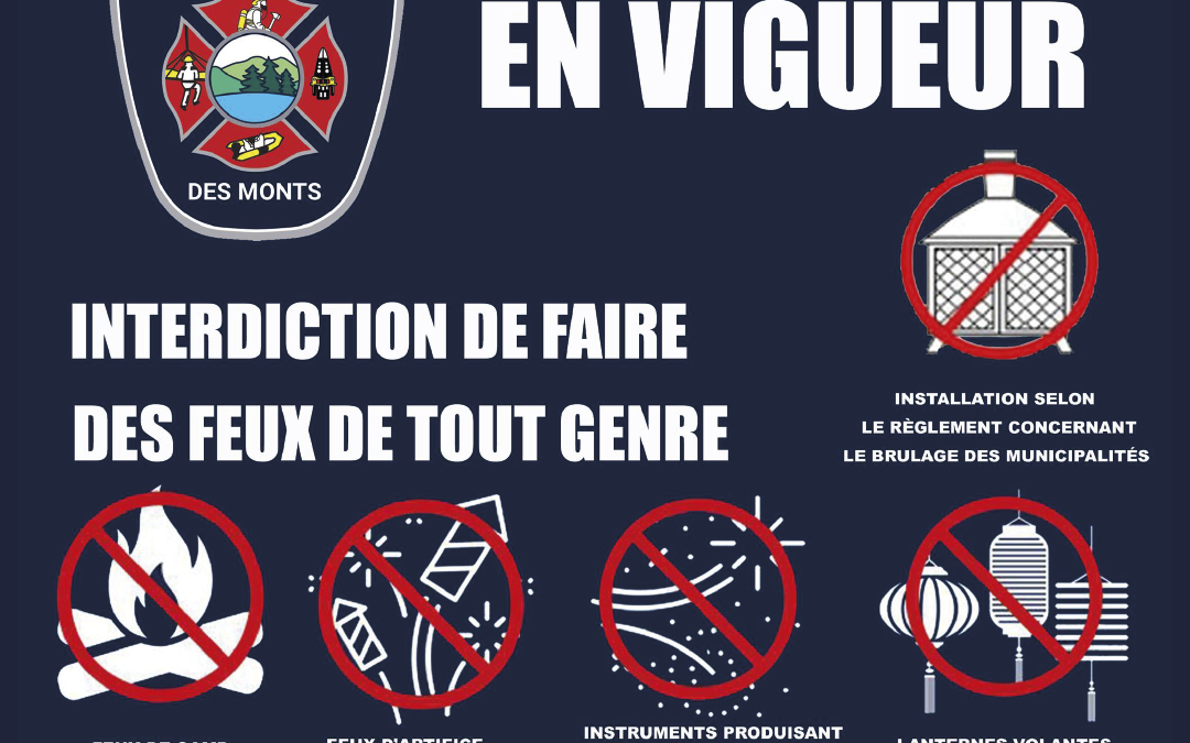 Interdiction de faire des feux de tout genre